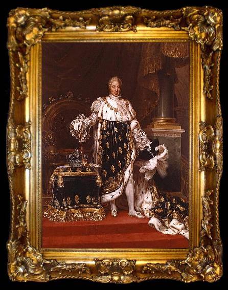 framed  unknow artist Portrait de Charles X en costume de sacre, ta009-2